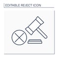 Laws rejection line icon