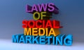 Laws of social media marketing on blue Royalty Free Stock Photo