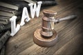 Lawsuit Concept With Sign Law And Judges Gavel Royalty Free Stock Photo