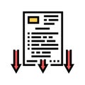 lawsuit document color icon vector illustration