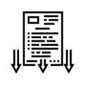 lawsuit document line icon vector illustration