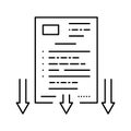 lawsuit document line icon vector illustration