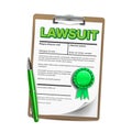 Lawsuit Paper, Legal Action, Document Vector Realistic Illustration