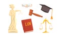 Lawyer or Attorney Symbols and Attributes Vector Set