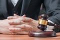 Lawyer with auction gavel. Justice and legislation concept Royalty Free Stock Photo