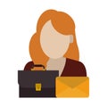 Lawyer with briefcase and envelope avatar