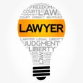 Lawyer bulb word cloud collage Royalty Free Stock Photo