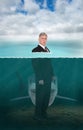 Lawyer, Businessman, Underwater, Shark, Sales Royalty Free Stock Photo