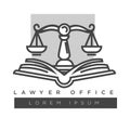 Lawyer company logo template. Vector isolated icon of laws