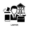 Lawyer icon isolated on white background