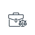 lawyer icon vector from law and justice concept. Thin line illustration of lawyer editable stroke. lawyer linear sign for use on Royalty Free Stock Photo