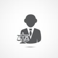 Lawyer icon on white