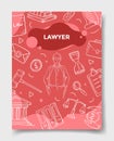 Lawyer jobs profession or career with doodle style for template of banners, flyer, books, and magazine cover Royalty Free Stock Photo