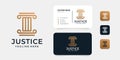 Lawyer justice legal logo design and business card vector template Royalty Free Stock Photo