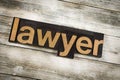 Lawyer Letterpress Word on Wooden Background Royalty Free Stock Photo