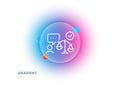 Lawyer line icon. Court judge sign. Gradient blur button. Vector