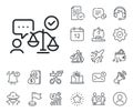 Lawyer line icon. Court judge sign. Salaryman, gender equality and alert bell. Vector