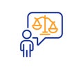 Lawyer line icon. Court judge sign. Vector