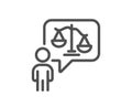 Lawyer line icon. Court judge sign. Vector