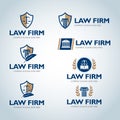 Lawyer logo design templates. Law office logo set. The judge, Law firm logo templates, lawyer set of vintage labels collection. Royalty Free Stock Photo