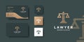 Lawyer logo template with modern style and business card design Premium Vector Royalty Free Stock Photo