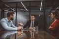 Lawyer mediating a dispute between wife and husband Royalty Free Stock Photo