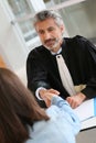 Lawyer meeting client at his office Royalty Free Stock Photo