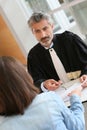 Lawyer meeting a client at his office Royalty Free Stock Photo