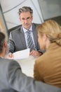 Lawyer meeting clients in his office Royalty Free Stock Photo