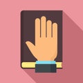 Lawyer oath icon, flat style