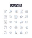 Lawyer line icons collection. Algorithm, Blueprint, Visual, Flowchart, Diagram, Systematic, Logic vector and linear