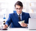 Lawyer receiving money as bribe Royalty Free Stock Photo