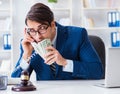 Lawyer receiving money as bribe Royalty Free Stock Photo