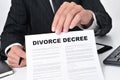 Lawyer showing a divorce decree Royalty Free Stock Photo