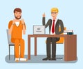 Lawyer Talking to Client Flat Vector Illustration