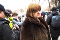 Lawyer Violetta Volkova near prison where there is an arrested politician Nikolay Lyaskin