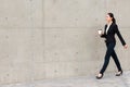 Lawyer woman confident walking on outdoor