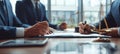 The Lawyers Collaborating on Important Legal Documents in a Professional Setting AI generated image Royalty Free Stock Photo