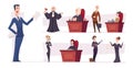 Lawyers team. Judges professional workers lawyers persons businessman characters exact vector people illustrations in