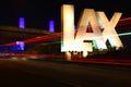 The LAX sign, Los Angeles airport during the night