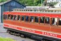 Laxey, Isle of Man, June 15, 2019. The Manx Electric Railway is an electric interurban tramway connecting Douglas, Laxey and