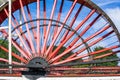 The Laxey Wheel also known as Lady Isabella is built into the hillside above the village of Laxey in the Isle of Man. It is the Royalty Free Stock Photo