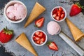 Lay Flat Strawberry Ice Cream Fruit Summer Treat