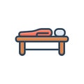 Color illustration icon for Lay, person and laying