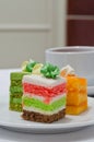 Layer cake with coffee Royalty Free Stock Photo