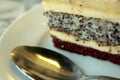 Layer cake with poppy seeds.