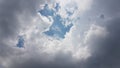 The layer dark and white of clouds in blue sky Royalty Free Stock Photo