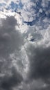 The layer dark and white of clouds in blue sky Royalty Free Stock Photo