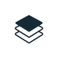 Layer icon vector logo. Stack paper symbol flat line technology. Layers items icon