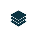 Layer icon vector logo. Stack paper symbol flat line technology. Layers items icon